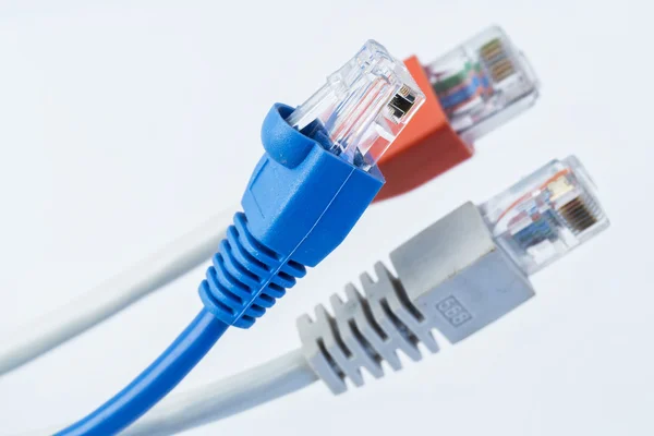 Colorful network cable with RJ45 connectors — Stock Photo, Image