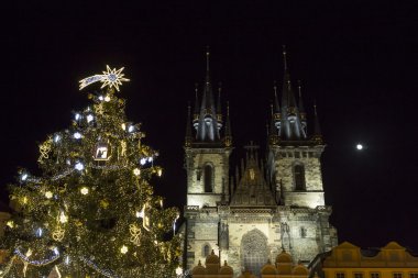Prague, Çek Cumhuriyeti. 28 Kasım 2015 - eski şehir Meydanı, Noel zamanı, Prague, Çek Cumhuriyeti