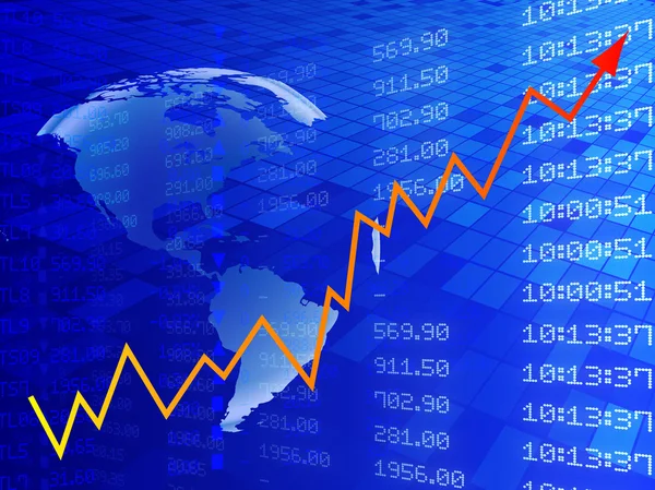 Ilustração digital do gráfico do mercado de ações — Fotografia de Stock