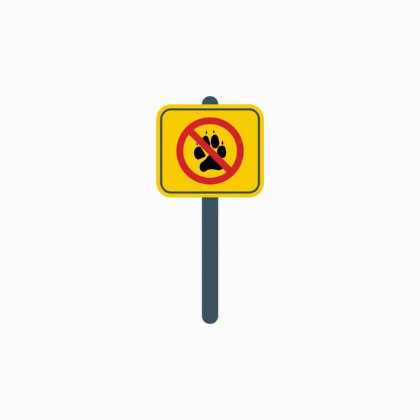 Знак Запрета Собаки Желтой Табличке Собакам Нельзя Правило Собак Значок — стоковый вектор