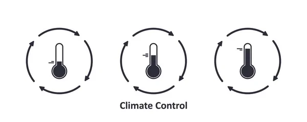 気候制御システムを設定する 異なる温度アイコン ベクトル — ストックベクタ