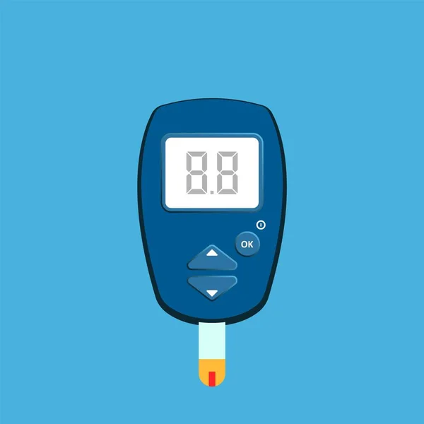 Appareil Mesure Glucose Diabétique Écran Vide Pour Valeur Cadran Blanc — Image vectorielle