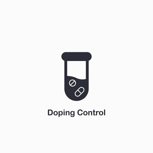 Test Tüpü Simgesi Doping Kontrolü Doping Örneklerinin Güvenli Depolanması Taşınması — Stok Vektör