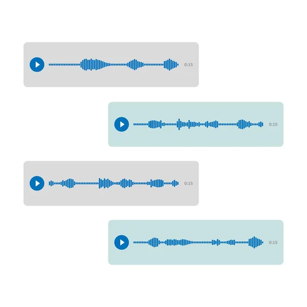 Vorlage Für Audiobotschaften Soziale Medien Sprachnachrichten Chatten Vektor — Stockvektor