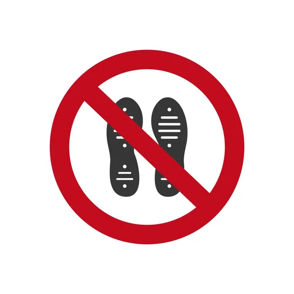 Step Sign Imprint Soles Shoes Icon Dont Stand Red Sign — Stock Vector