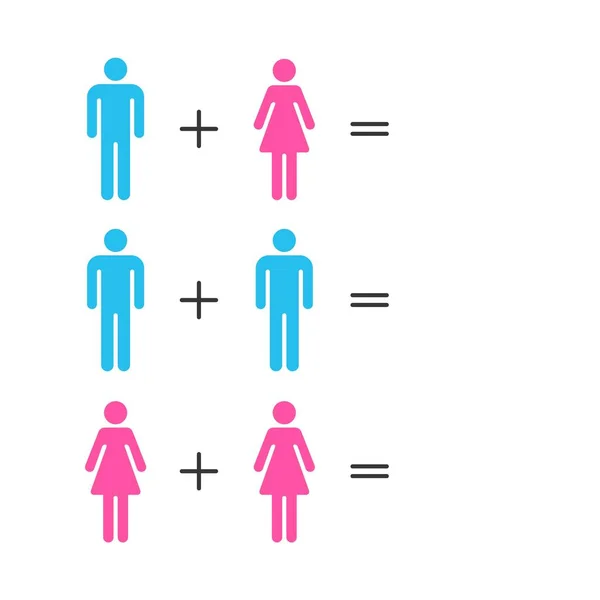 Vorlagen Für Geschlechtersymbole Und Beziehungssymbole Orientierungskonzept Männliche Und Weibliche Symbole — Stockvektor