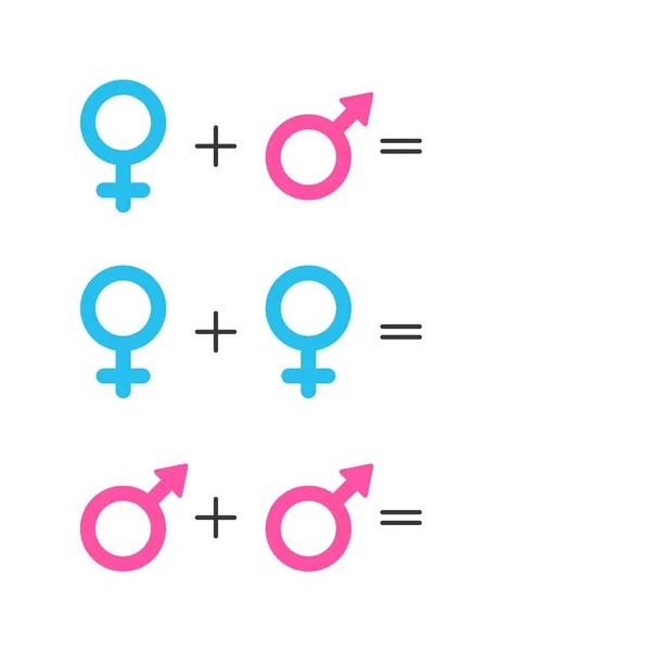 Vorlage Gender Symbol Pinkfarbenes Weibliches Und Blaues Männliches Symbol Set — Stockvektor