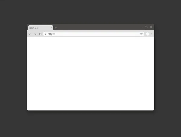 Boş web tarayıcı sayfası şablonu. Basit boş bir web sitesi penceresi. Bar adresini ara. Vektör