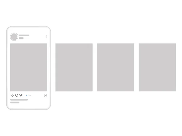 Λευκό Smartphone Carousel Interface Post Πρότυπο Για Φωτογραφίες Και Δημοσιεύσεις — Διανυσματικό Αρχείο