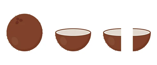 만화에서 코코넛 아이콘으로 코코넛입니다 과일입니다 Vector — 스톡 벡터