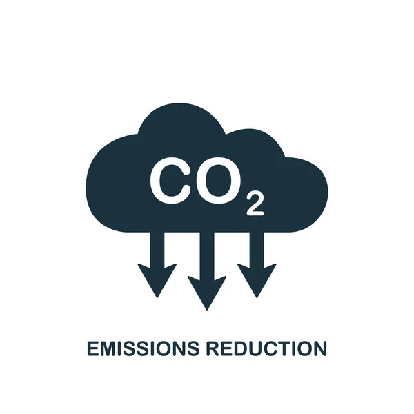 CO2-icoon. Emissiereductie van koolstofgas. Zwarte wolk van CO2-gas. Verminder vervuiling Ikoon. Koolstofdioxide-emissies. Vectorillustratie — Stockvector
