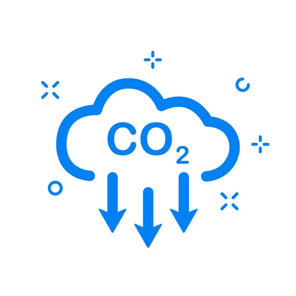 CO2 doğrusal simgesi. Karbon Gazı emisyonunda azalma. Karbondioksit gazı bulutu. Kirlilik Hattı Simgesini Azalt. Karbondioksit salınımı. Düzenlenebilir felç. Vektör illüstrasyonu — Stok Vektör