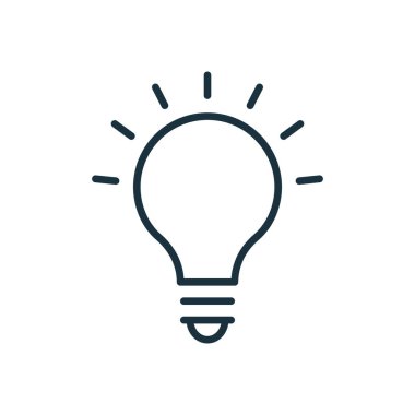 Lamba Doğrusal Simgesi. Ampul Hattı Simgesi. Yaratıcı Fikir Sembolü. Yenilik ve ilham kavramı. Düzenlenebilir felç. Vektör illüstrasyonu