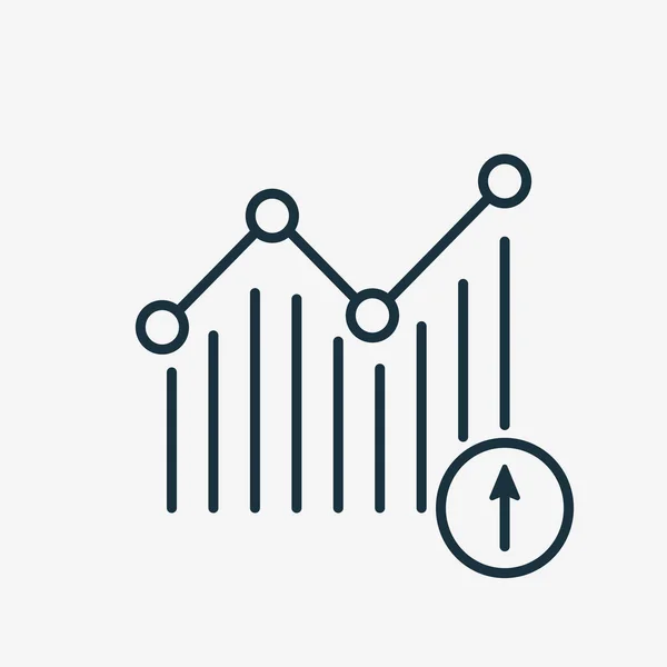 Icône linéaire de graphique croissant. Augmentation de la barre graphique avec flèche vers le haut. Finances et secteur d'activité Icône. Course modifiable. Illustration vectorielle — Image vectorielle