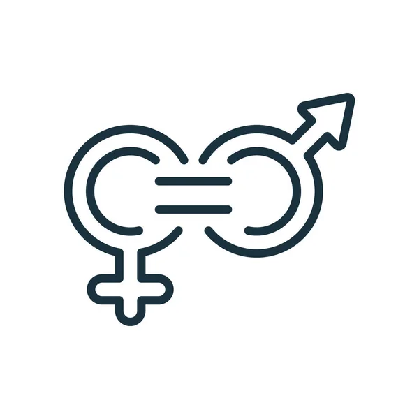 Gender Equality Symbol. Human Rights and Equality Line Icon. Female and Male Gender Symbol. Women and Men must always have Equal Opportunities. Editable stroke. Vector illustration — Vector de stock