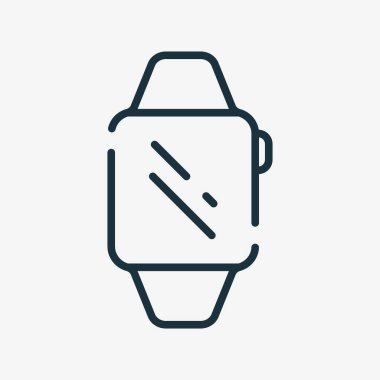 Smartwatch Linear Simgesi. Elektronik Cihaz ya da Ekran Hattı Pictogram ile Gadget. Bilek İzleme Simgesi. Düzenlenebilir felç. Vektör izole illüstrasyonu