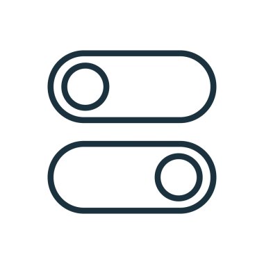 Düğme Çizgisi Simgesini Aç / Kapat. Açılıp kapanıyor. Aygıt Kullanıcı Arayüzü için Doğrusal Simgeyi Değiştir. Düzenlenebilir felç. Vektör illüstrasyonu