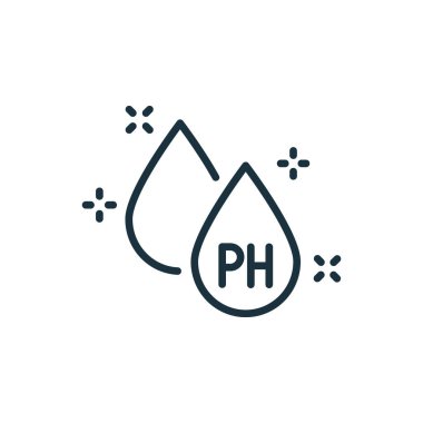 Tarafsız Ph Denge Hattı Simgesi. Serbest Ascidity kavramı doğrusal Pictogram. Saç, Cilt ya da Gıda Taslak Simgesi için Non Ph Ürünü. Düzenlenebilir Vuruş. İzole Vektör İllüstrasyonu