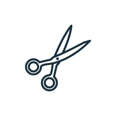 Makas Çizgisi Simgesi. Haircut Linear Pictogram için bir araç. Terziler ya da Berber Makası Taslak Simgesi. Düzenlenebilir Vuruş. İzole Vektör İllüstrasyonu