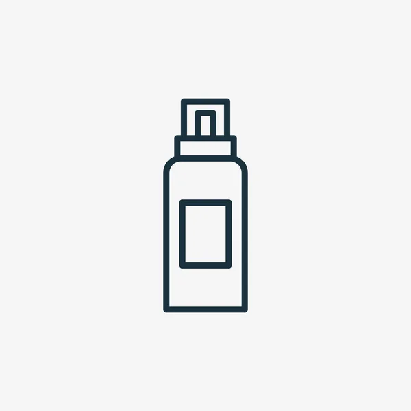 Foam Pump Bottle voor Cosmetic Product Line Icon. Plastic container voor huidverzorging Beauty Product Lineair Pictogram. Schoonheidspakket voor Lotion, Gel, Cream. Bewerkbare Stroke. Geïsoleerde vectorillustratie — Stockvector