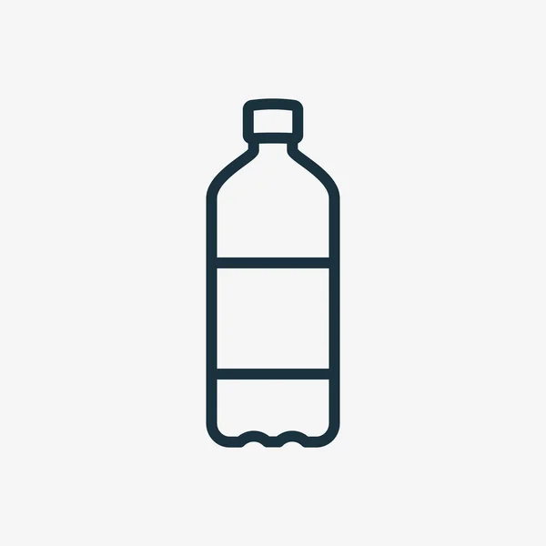 Waterflessenlijn icoon. Plastic fles voor drank, mineraalwater, sap en natronloog. Bewerkbare Stroke. Geïsoleerde vectorillustratie — Stockvector