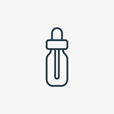 Face Serum Bottle Line Icon. Cosmetic Essence Container Linear Pictogram. Serum, Oil, Cream for Skincare Icon. Bottle for Face Serum or Cosmetic Acid. Editable Stroke. Isolated Vector Illustration