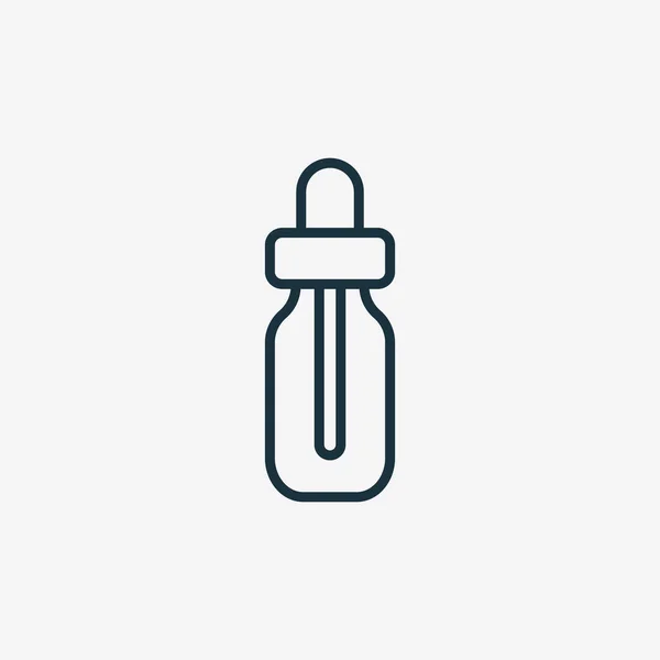 Face Serum Bottle Line Icon. Cosmetic Essence Container Linear Pictogram. Serum, Oil, Cream for Skincare Icon. Bottle for Face Serum or Cosmetic Acid. Editable Stroke. Isolated Vector Illustration — Διανυσματικό Αρχείο