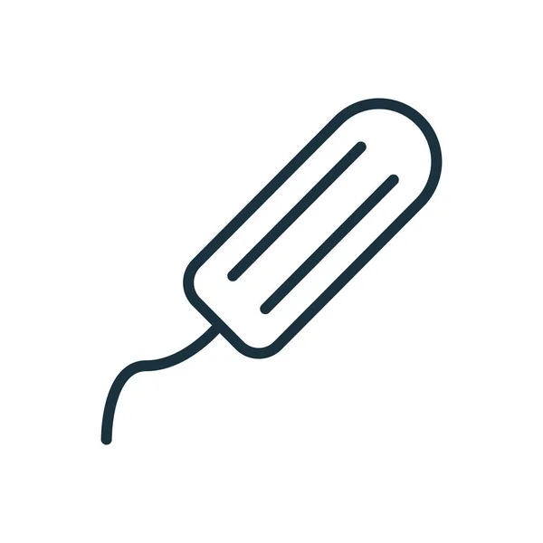 Икона "Менструальные и санитарные тампоны". Концепция гигиены и здоровья. Редактируемый удар. Изолированная векторная иллюстрация — стоковый вектор