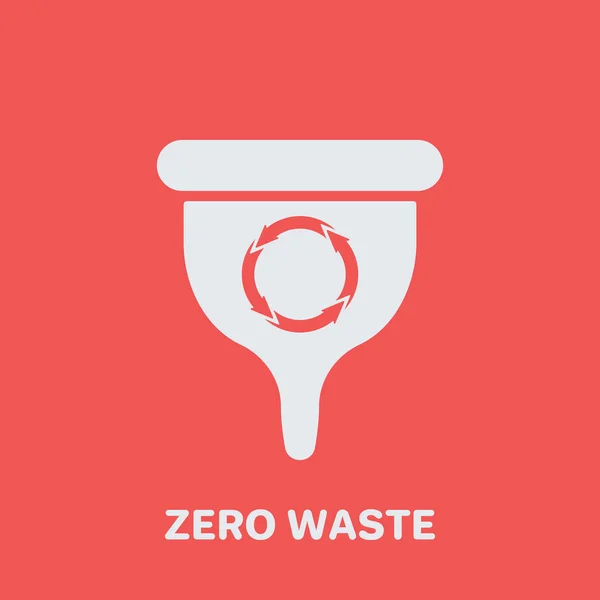 Mehrweg Zero Waste Female Menstrual Cup Ikone. Weibliche Organic Product Illustration. Umweltfreundliche Menstruationstasse. Isolierter Vektor — Stockvektor
