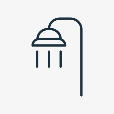 Duş Hattı Simgesi. Banyo İşareti Çizgisel Pictogram. Banyo Taslak Simgesi Su Banyosu Simgesi. Düzenlenebilir Vuruş. İzole Vektör İllüstrasyonu