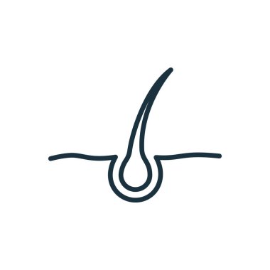 Saç Ampulü Hattı Simgesi. Man Folicle Linear Pictogram 'ın yapısı. Bilim ya da Dermatoloji için özet Saç Ampulü. Düzenlenebilir Vuruş. İzole Vektör İllüstrasyonu