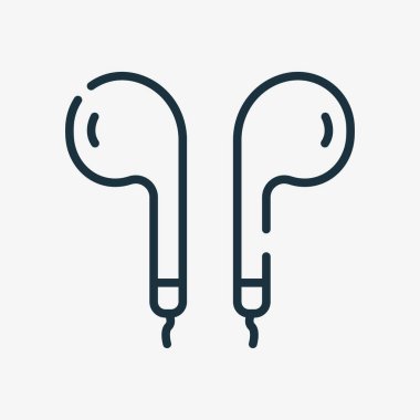 Kulaklık Hattı Simgesi. Kulaklık Taslak Simgesi. Listen Music Linear Pictogram için kulaklık. Düzenlenebilir Vuruş. İzole Vektör İllüstrasyonu