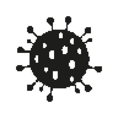 Virüs Yapısı Piksel Sanat Simgesi. Mikrobiyoloji, Enfeksiyon ve Hastalık Temsil Sembolü. Sağlık Bilinci İçin Patojen İllüstrasyonu. İzole Vektör İllüstrasyonu.