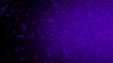 Dinamik soyut mor bokeh parçacıkları arkaplanda yavaşça yüzüyor. Yumuşak mor bokeh efekti ve bir sürü küçük ışık noktası. Pürüzsüz bulanık parlak parçacıklar. 4K.
