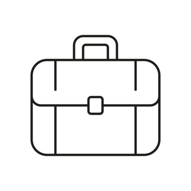 Evrak çantası Satır Simgesi. İş ve Profesyonel İş Sembolü. Ofis, kariyer ve kurumsal temsil. Düzenlenebilir Vuruş. İzole Vektör İllüstrasyonu.