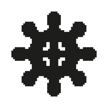 Virüs Yapısı Piksel Sanat Simgesi. Mikrobiyoloji, Enfeksiyon ve Patojen Temsil Sembolü. İzole Vektör İllüstrasyonu.