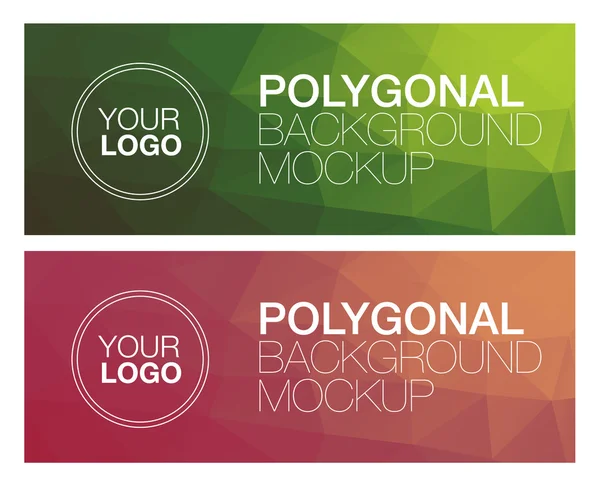 Horizontal polygonal banners — Stock Vector