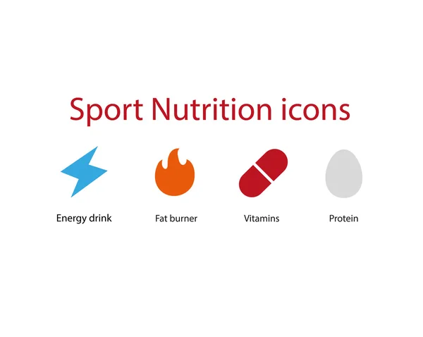 Sport táplálkozás ikonok — Stock Vector
