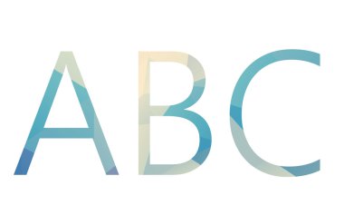 Poligonal izole ışık degrade harfler