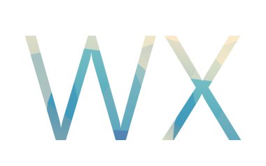 Poligonal izole ışık degrade harfler