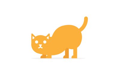 Vektör şirin mutlu kırmızı kedi