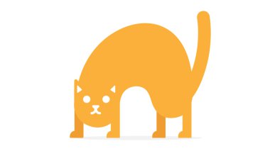 Vektör şirin mutlu kırmızı kedi