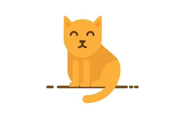 Vector cute happy red cat — Stock Vector