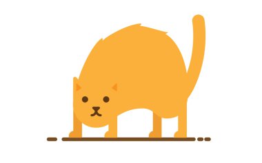 Vektör kızgın kırmızı kedi