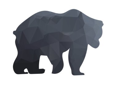 siluet bir ayı geometrik şekiller