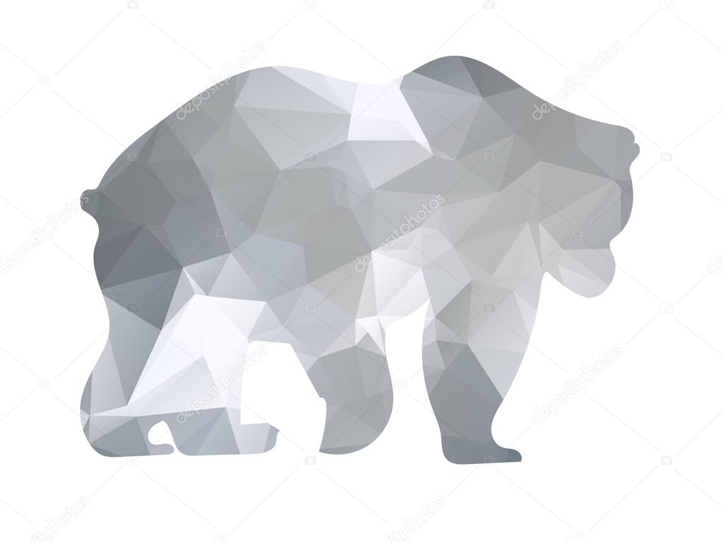 幾何学的図形のクマをシルエットします ストックベクター C Creedcube