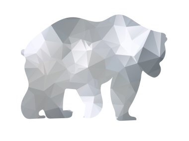 siluet bir ayı geometrik şekiller