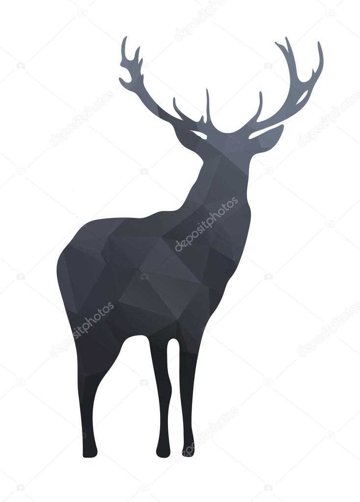 Silhouette of a bear with modern polygonal background