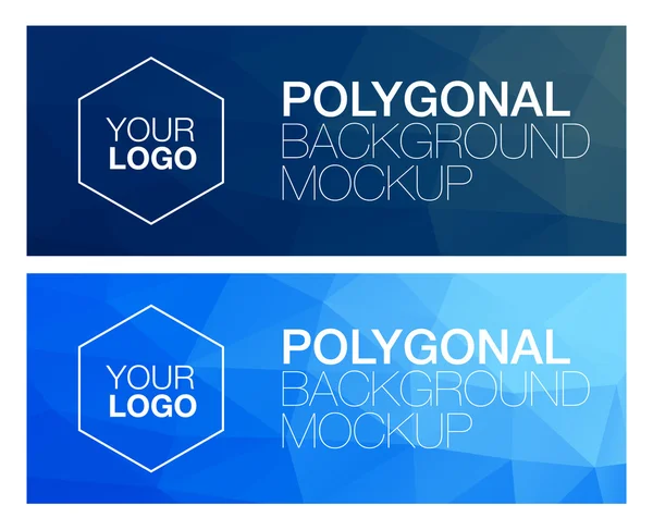 Horizontal polygonal banners — Stock Vector