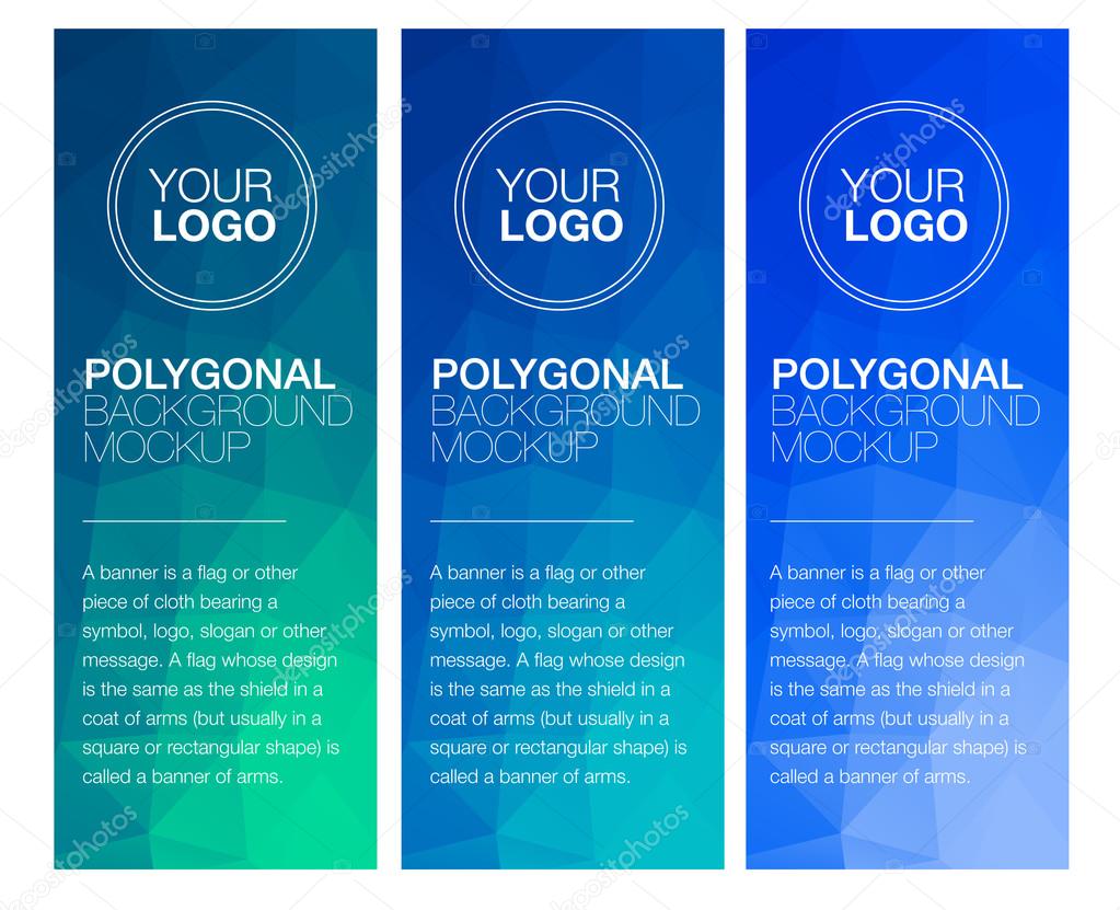 Modern abstract polygonal banners